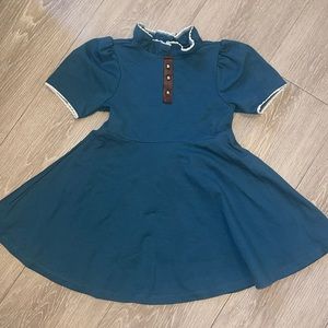 Janie and Jack Button Ruffle Ponte Dress